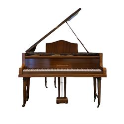 Pohlmann sapele mahogany cased baby grand piano, with duet stool