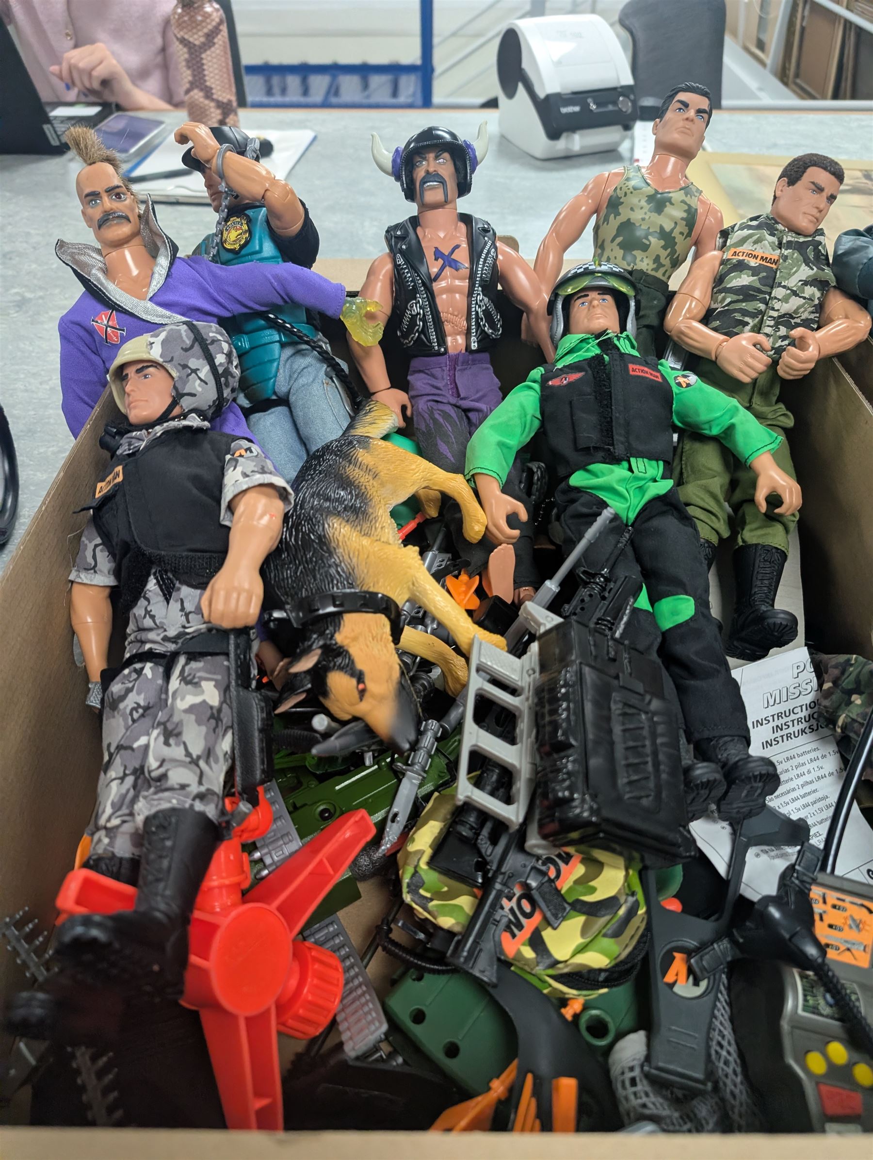 Large collection of Action Man figures, villains, vehicles and accessories, including Jet Ski, Sunny Smile tanks., Army lorry. parachute, guns, boat etc