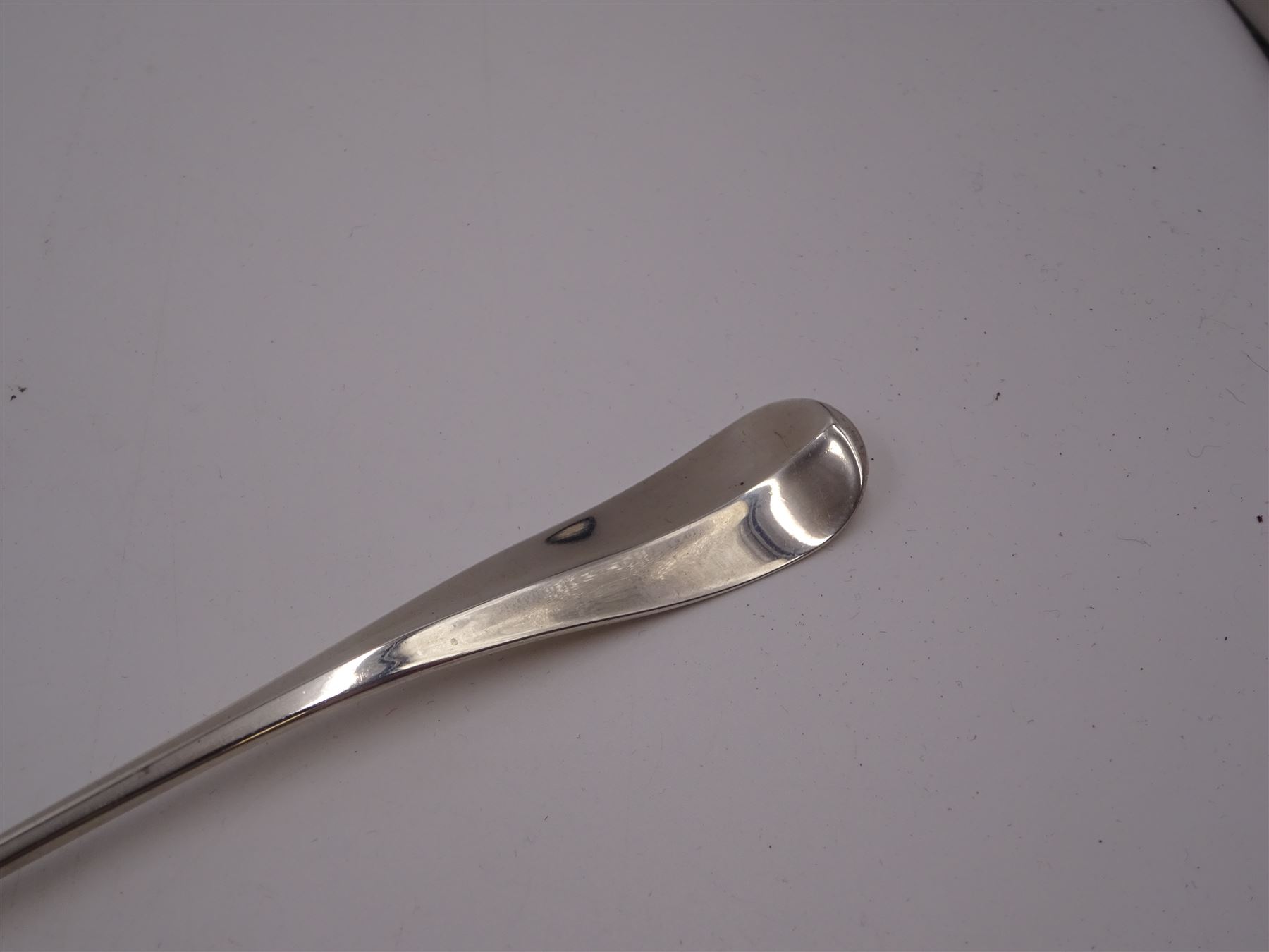 Collection of six Victorian silver sauce/toddy ladles, to include Hanoverian pattern ladle, with rattail bowl and curved handle,  hallmarked Henry Holland, London 1879, pair of Fiddle pattern sauce ladles, each with engraved initial to terminal, hallmarked William Robert Smily, London 1848 and a Queens pattern sauce ladle, hallmarked Samuel Hayne & Dudley Cater, London 1845 etc