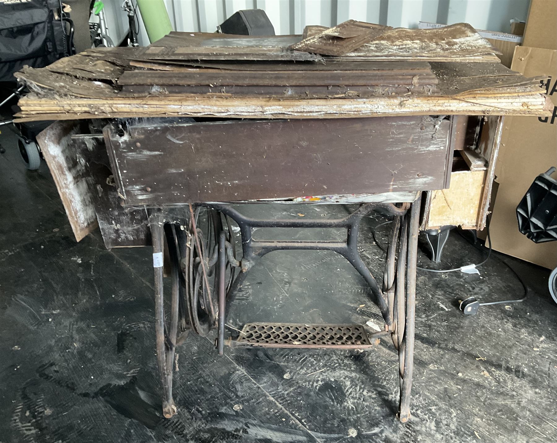 Sewing treddle table  - THIS LOT IS TO BE COLLECTED BY APPOINTMENT FROM DUGGLEBY STORAGE, GREAT HILL, EASTFIELD, SCARBOROUGH, YO11 3TX