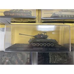 DeAgostini The Combat Tanks Collection -  forty-six periodical issued die-cast models of tanks; in plastic display cases in unopened blister packs (46)