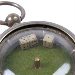  19th century portable gambling dice game in the form of a pocket watch, D5cm