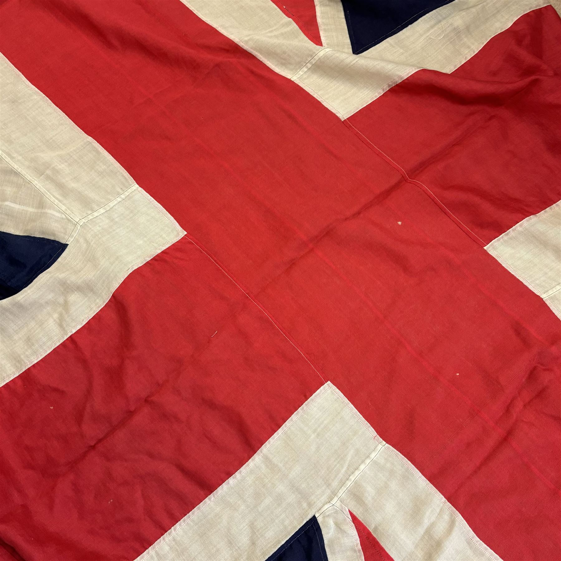 Large early-mid 20th century Union flag, constructed of stitched cotton panels, approx H338cm, W173cm