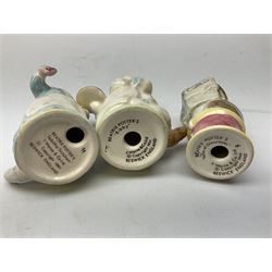 Nine Beswick Beatrix Potter figures, comprising Tabitha Twitchett, Appley Dapply, Tom Kitten Tailor of Gloucester, Ribby, Hunca Munca, Amiable guinea-pig, Miss Moppet and Poorly Peter rabbit,  all with printed mark beneath 