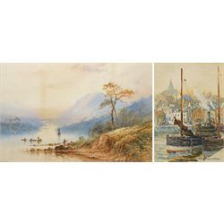 John Ernest Aitken (Scottish 1881-1957): 'An Old Scotch Fishing Town', watercolour signed,...