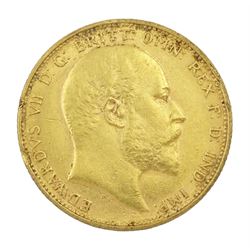 King Edward VII 1903 gold full sovereign coin, Melbourne mint