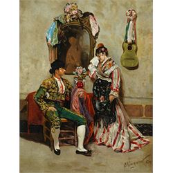 Spanish School (Early 20th century): After the Bullfight - the Matador and Flamenco Dancer...