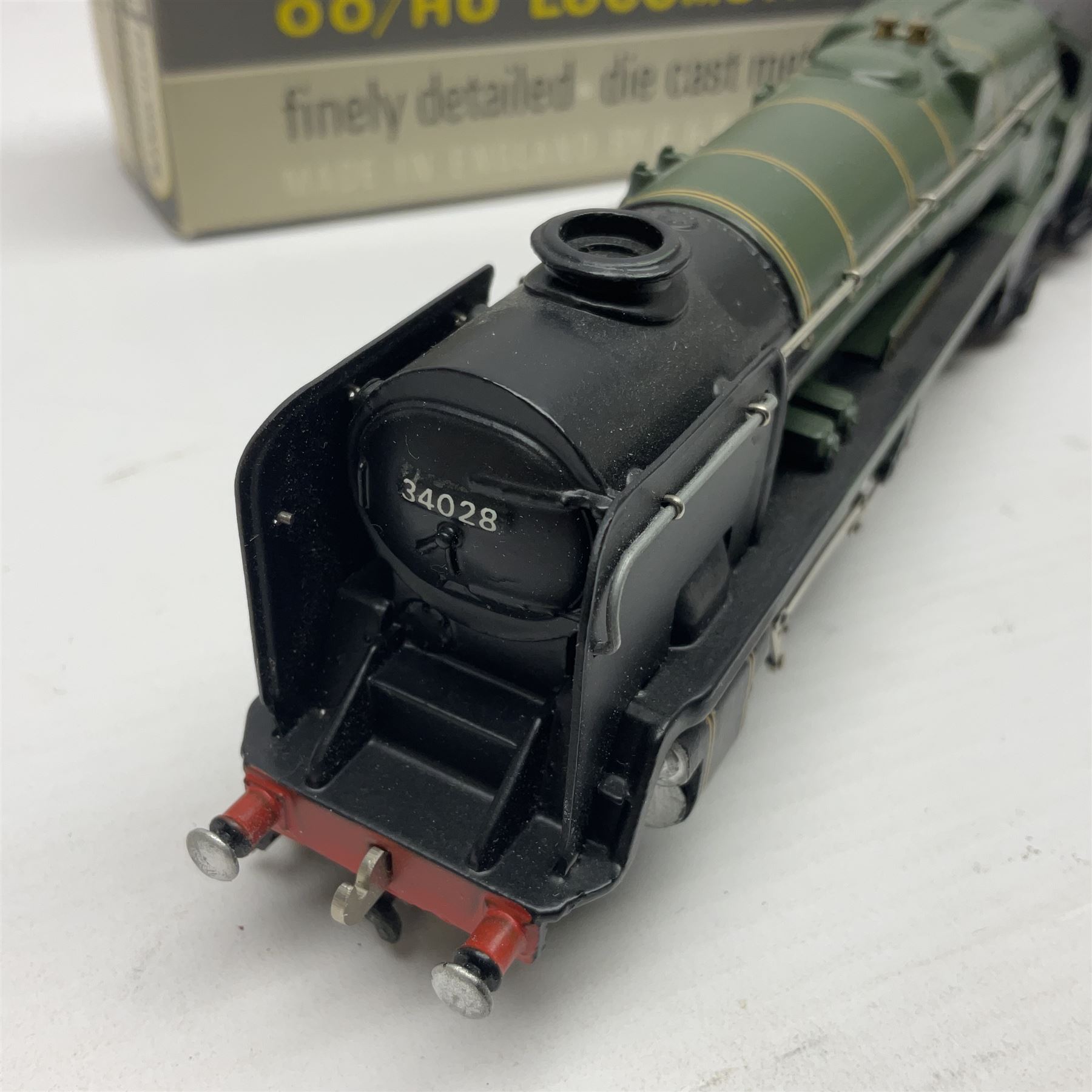 Wrenn '00' gauge - Rebuilt Bulleid Pacific 4-6-2 locomotive 'Eddystone' No.34028 in BR Green with centralised nameplate; boxed with instructions.