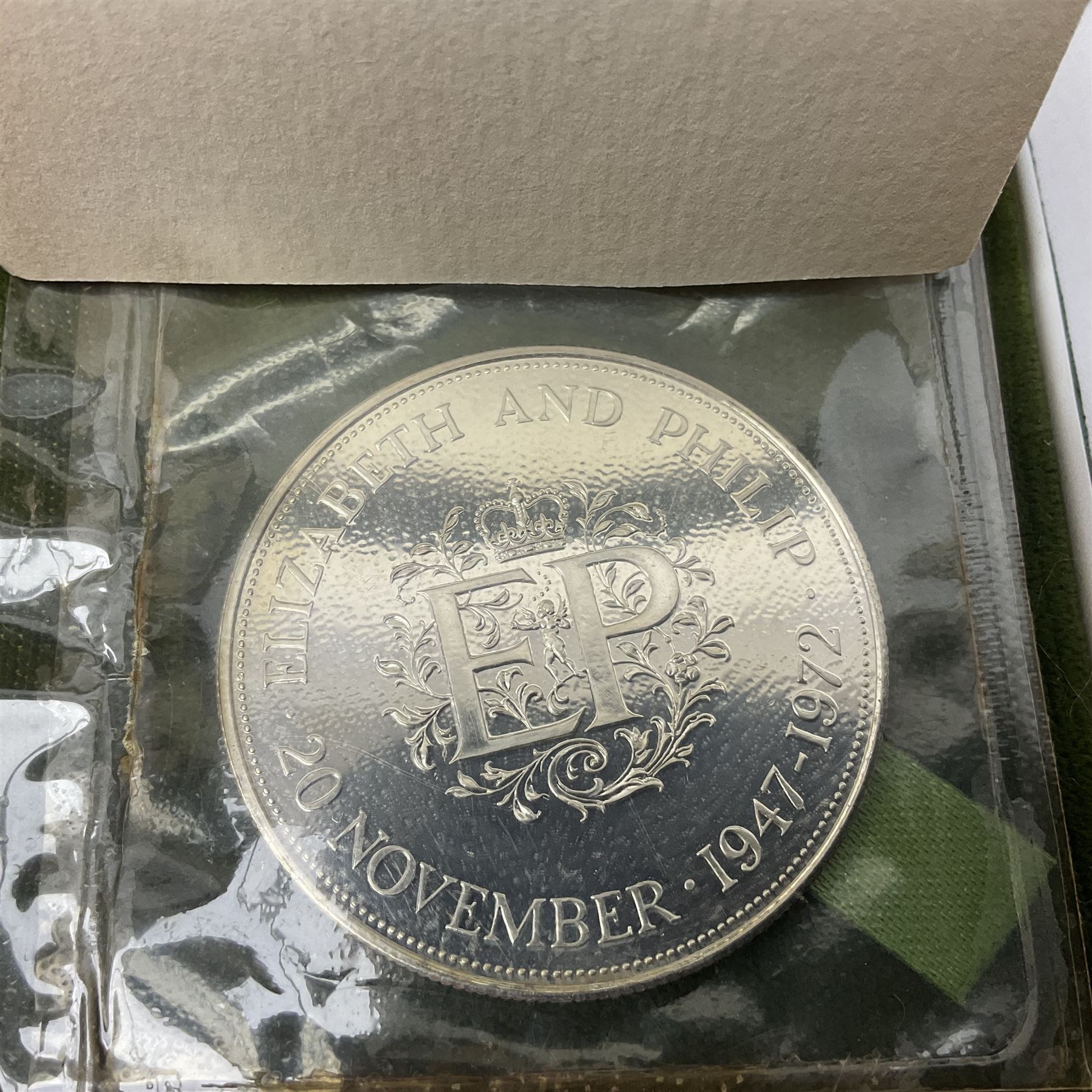 Six Queen Elizabeth II United Kingdom silver crown coins, comprising two 1972 'Silver Wedding', two 1977 'Silver Jubilee' and two 1981 'Commemorating The Marriage of His Royal Highness The Prince of Wales and Lady Diana Spencer', all cased with certificates 