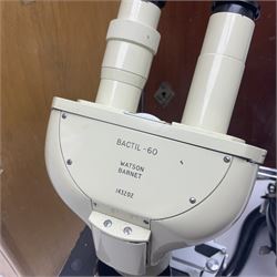 20th century W. Watson & Sons Bactil-60 binocular microscope no 143202, in original box, together with W. Watson & Sons microscope no 82904 in original box 