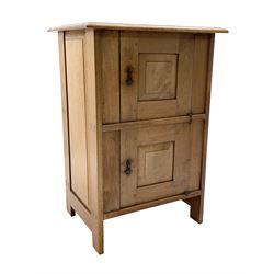 Ernest Gimson (1864-1919) - circa. 1904-1910, Arts & Crafts chestnut wood cabinet, visible wedged tenon joints, enclosed by two fielded panelled doors fitted with brass droplet handles, panelled sides and back, stile supports
Provenance: The vendor is a relative of Benjamin Fletcher who was headmaster of Leicester School of Art in the early 1900s. He was associated with Gimson and involved in setting up the Dryad company. 

The cabinet was acquired by Fletcher during his time in Daneway, Sapperton where Gimson had workshops. The cabinet stayed in the family and has been passed down to the current vendor.