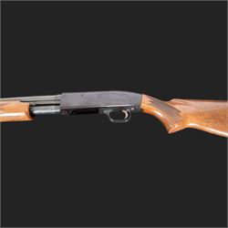 Mossberg New Haven 12 bore pump action shotgun, adjustable choke serial no H448714 
SHOTGUN CERTIFICATE REQUIRED