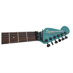 Squier by Fender Stagemaster six string electric guitar, in metallic green finish, serial no. KC00124999, L102cm