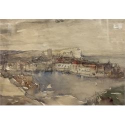 Armstrong (British 19th Century): Harbour Scene, watercolour unsigned, inscribed beneath m...