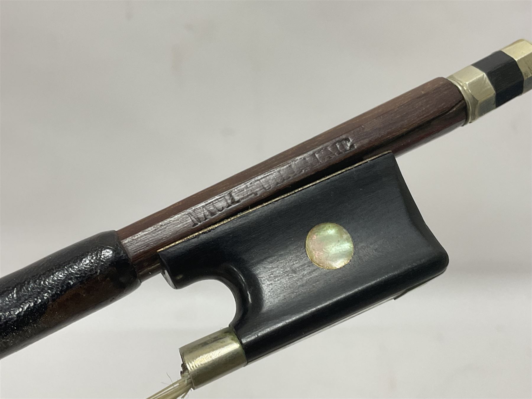 Full size violin and bow in a wooden constructed fitted case, back length 35cm, full length 60cm