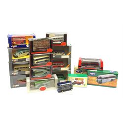 Seventeen die-cast models of buses inclu