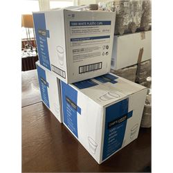 Large quantity of white plastic and polystyrene cups, hot and cold,  with paper cup holders- LOT SUBJECT TO VAT ON THE HAMMER PRICE - To be collected by appointment from The Ambassador Hotel, 36-38 Esplanade, Scarborough YO11 2AY. ALL GOODS MUST BE REMOVED BY WEDNESDAY 15TH JUNE.