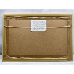 Margery Shotton (British 1943-): 'Rounding the Bends at Sedgefield Races', acrylic signed and dated 2002, titled verso 27cm x 49cm 