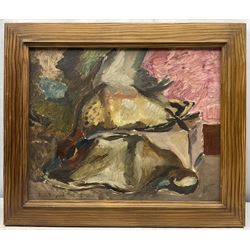 Keith Stuart Baynes (British 1887-1977): Still Life of 'Teal', oil on board signed c.1930, titled on gallery label verso 31cm x 39cm 
Provenance: with The Ixion Society, Benton End, Hadleigh, label verso