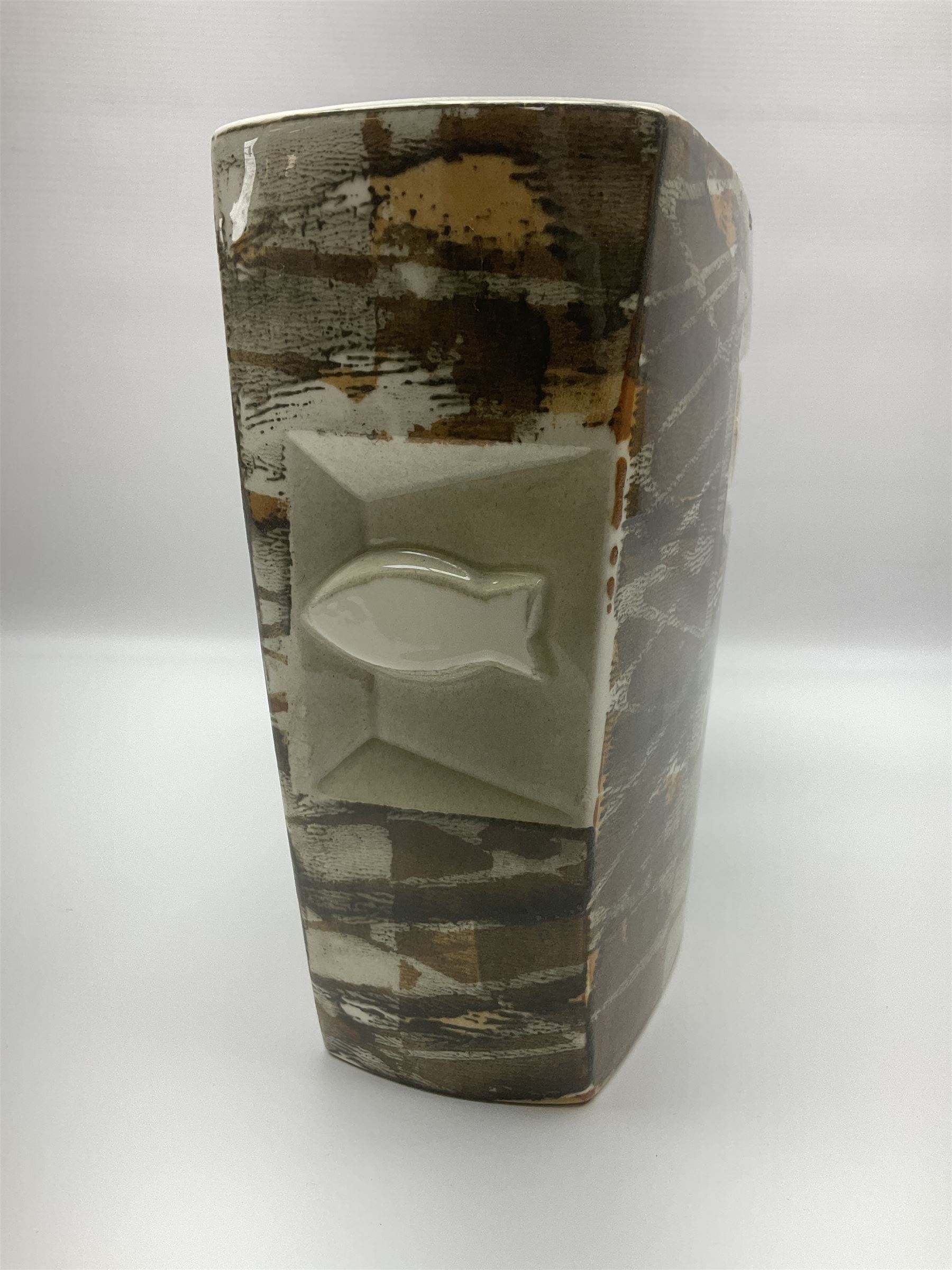 Hornsea Pottery vase, Pisces, circa 1961, designed by Ronald Mitchell, with stamped mark beneath, H21cm