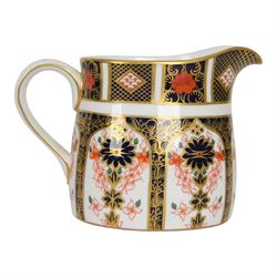 Royal Crown Derby tea set, comprising teapot, milk jug, open sucrier and tea strainer teapot H20cm 