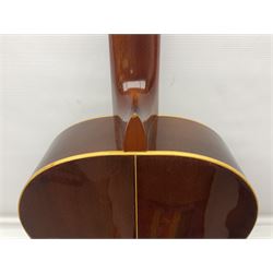 Harmony Model H6360 acoustic guitar in mahogany with spruce top, L103cm overall; and 1970s B&M (Barnes & Mullins) Concert Grande acoustic guitar, L101.5cm overall; each in hard carrying case (2)