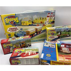 Thomas The Tank Engine and Friends - Hornby Thomas and Bertie Set 'The Great Race'; and Tomy Trains Set with five additional accessories; all boxed (7)