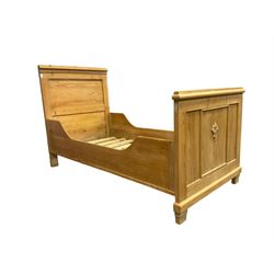 19th century Continental pine single bedstead