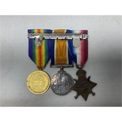 WW1 group of three medals comprising British War Medal, 1914-15 Star and Victory Medal awarded to 41493 Pte. W. Varley R.A.M.C.; all with ribbons