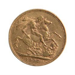 King Edward VII 1907 gold full sovereign coin