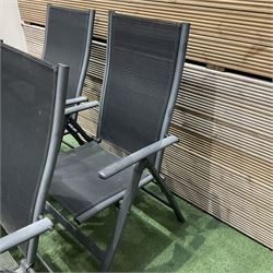 Set of four folding garden chairs in grey - THIS LOT IS TO BE COLLECTED BY APPOINTMENT FROM DUGGLEBY STORAGE, GREAT HILL, EASTFIELD, SCARBOROUGH, YO11 3TX