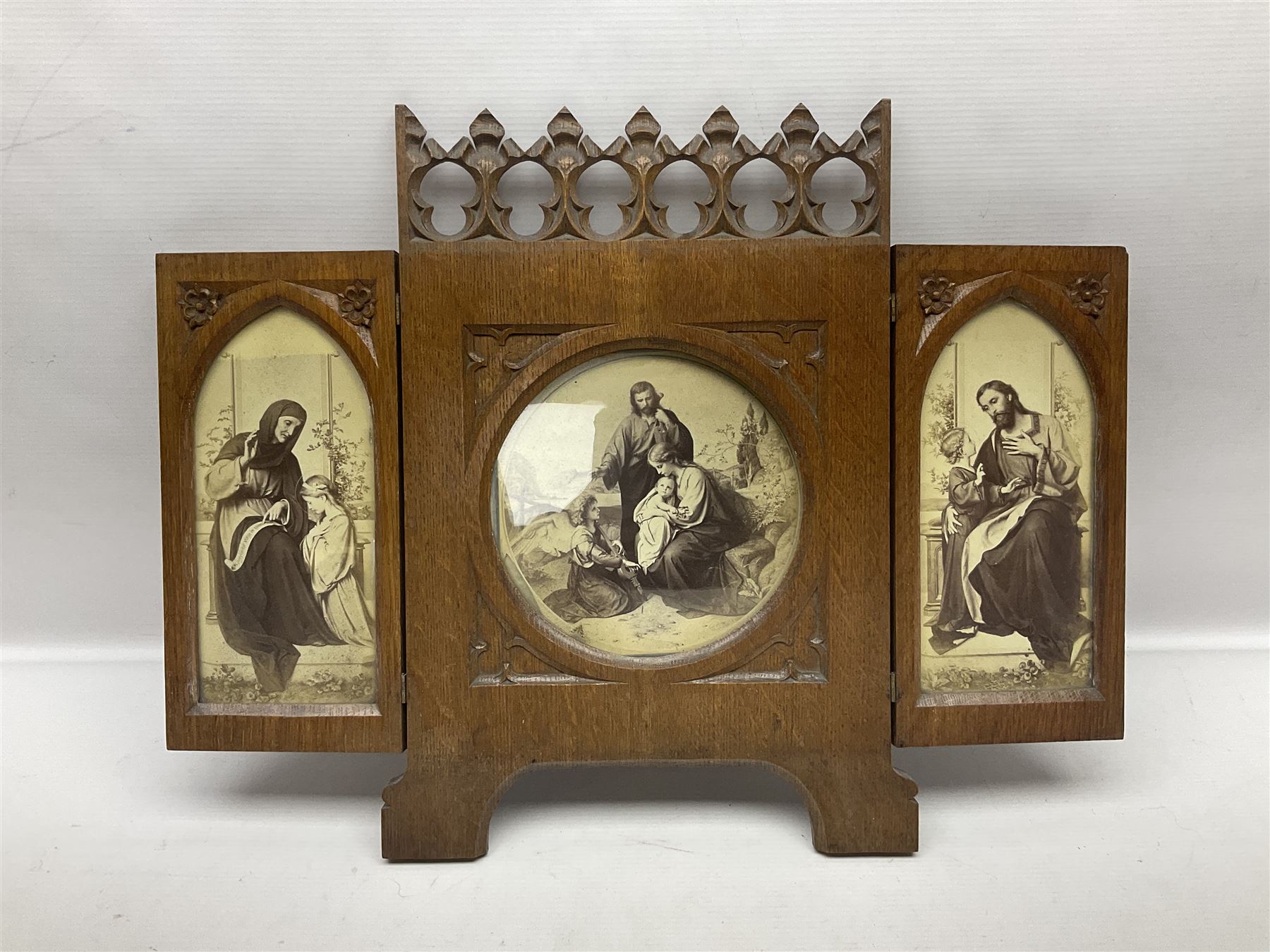 Franklin Mint House of Faberge 'The Nativity' ceramic egg, together with a Russian doll decorated with nativity scenes, Cinque Ports Pottery monk salt and pepper shaker and other monk figures, etc