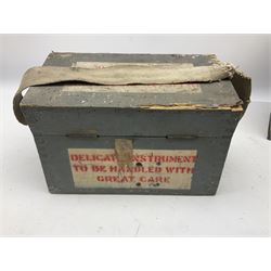 Air Ministry Astro compass Mk.II 6A/11740 in original grey painted wooden box; and small quantity of books on engineering, navigation etc