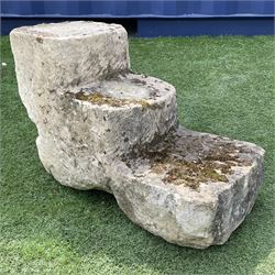 19th century hand tooled sandstone horse mounting block/steps - THIS LOT IS TO BE COLLECTED BY APPOINTMENT FROM DUGGLEBY STORAGE, GREAT HILL, EASTFIELD, SCARBOROUGH, YO11 3TX