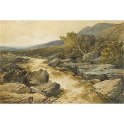 Edmund Morison Wimperis (British 1835-1900): Highland River, watercolour signed with initi...