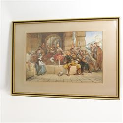 Charles Cattermole (British 1832-1900): A Day off from the Night Watch, watercolour signed and dated '77, 36cm x 56cm