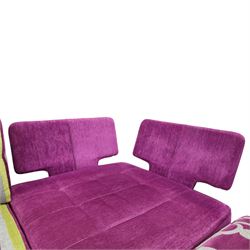 Fama - 'Arianne Love' modular sofa, comprising five sections; two corner 'C' sections, seat 'A' section and footstool, raised on bun feet
