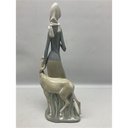 Lladro figure, Diana, modelled as a woman with a fawn, sculpted by Fulgencio Garcia, no 4514, with original box, year issued 1969, year retired 1981, H42cm
