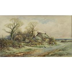 Alexander Molyneux Stannard (British 1878-1975): Feeding the Chickens, watercolour signed 37cm x 62cm