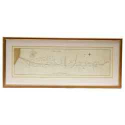 W Rawson (British Early 19th century) after John Cary (British 1754-1835): 'A Plan of the Level of Ancholme in the County of Lincoln', engraved map reduced to a scale of 1/4 mile to an inch from the 1767–8 survey by E Johnson and J Dickinson, pub. 1815, 20cm x 66cm; Francis Wilkinson & John Fotherby (British 17th century): 'A Map of the Level lying upon the River of Ancholme in the County of Lincoln, 17th century engraved map pub. Dugdale's 'History of Imbanking and Draining' c.1640, 15cm x 40cm (2) (unframed)