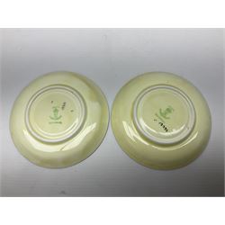 Royal Crown Staffordshire coffee set; Plant Tuscan China Art Deco style dish and cased set of silver plated bean end coffee spoons