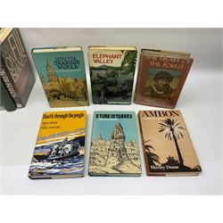 Collection of travel books and similar, including Palm Groves and Humming Birds, The Heart of the Forest, On Fiji Islands, In the Man of Shadow, etc