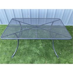 Rectangular mesh top garden table - THIS LOT IS TO BE COLLECTED BY APPOINTMENT FROM DUGGLEBY STORAGE, GREAT HILL, EASTFIELD, SCARBOROUGH, YO11 3TX