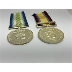 Twelve copy medals including for Operational Service, Gulf Medal, South Atlantic Medal, Iraq Medal, General Service Medal, Air Crew Europe Star, RMS Carpathia etc; all with ribbons (12)