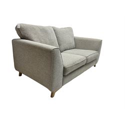 Two seat sofa upholstered in graphite grey fabric