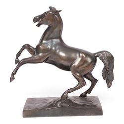 Early 20th century WMF rearing stallion in the manner of Fredrick Wilhelm Wolff, with makers mark to base, H12cm 
