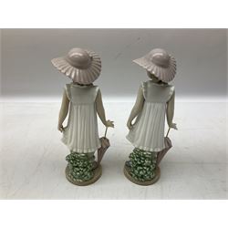 Quantity of figures to include Lladro example modelled as swan together with three Nao figures to include two April Showers no 1126, two with boxes 