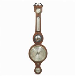 John Cattermole of York - early 19th-century wheel-barometer,  in a mahogany case with a b...