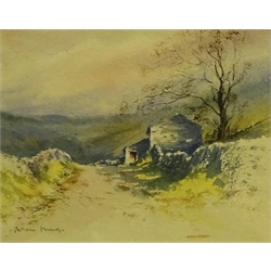 Brian Irving (British 1931-2013): Yorkshire Dales Barns, pair watercolours signed, artist's studio labels verso 16cm x 20cm (2)