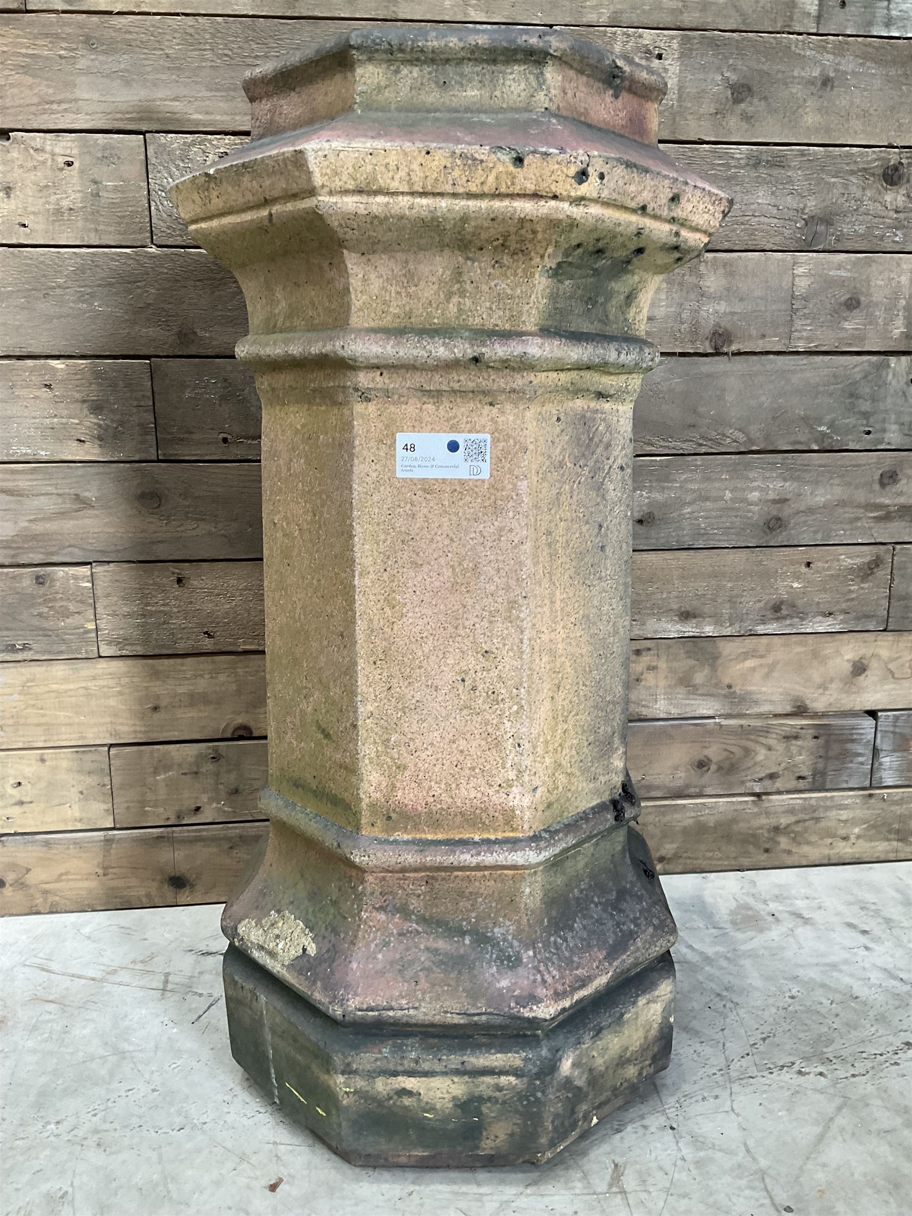 Victorian hexagonal terracotta chimney pot